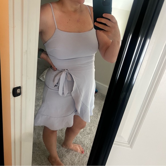 Fika the brand wrap dress with tie- size L light purple/gray - Picture 1 of 10